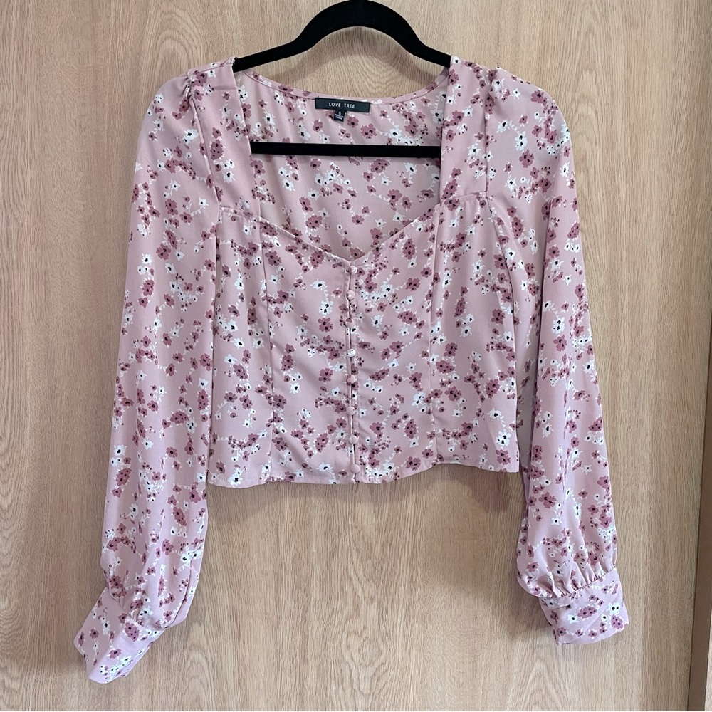 Love Tree Pink Floral Top